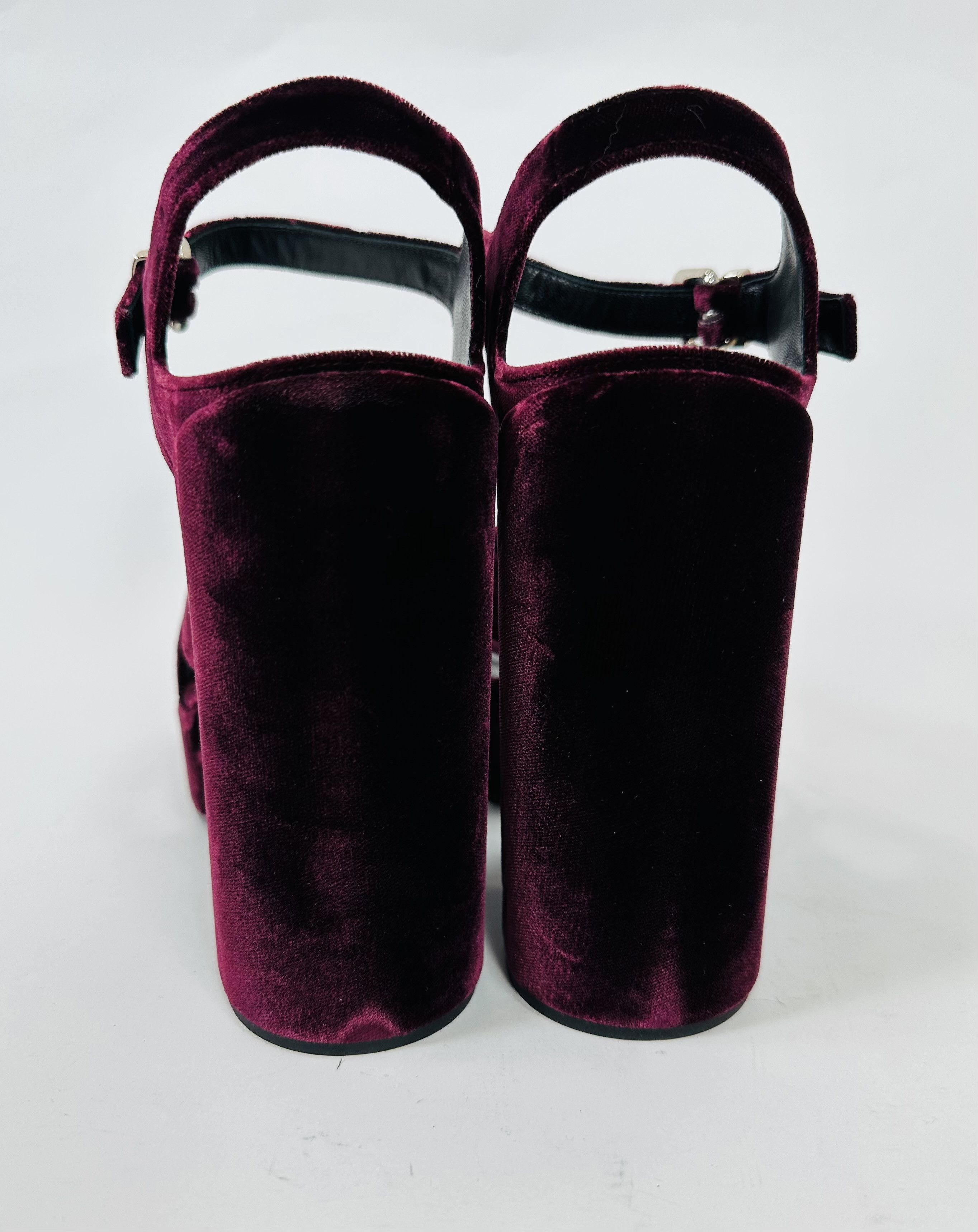 Velvet Burgundy Sandals