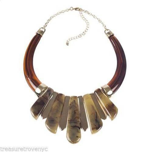 Designer Treasure Trove NYC Butterscotch and GoldTone Bib Necklace Size ONE SIZE - 1 Thumbnail