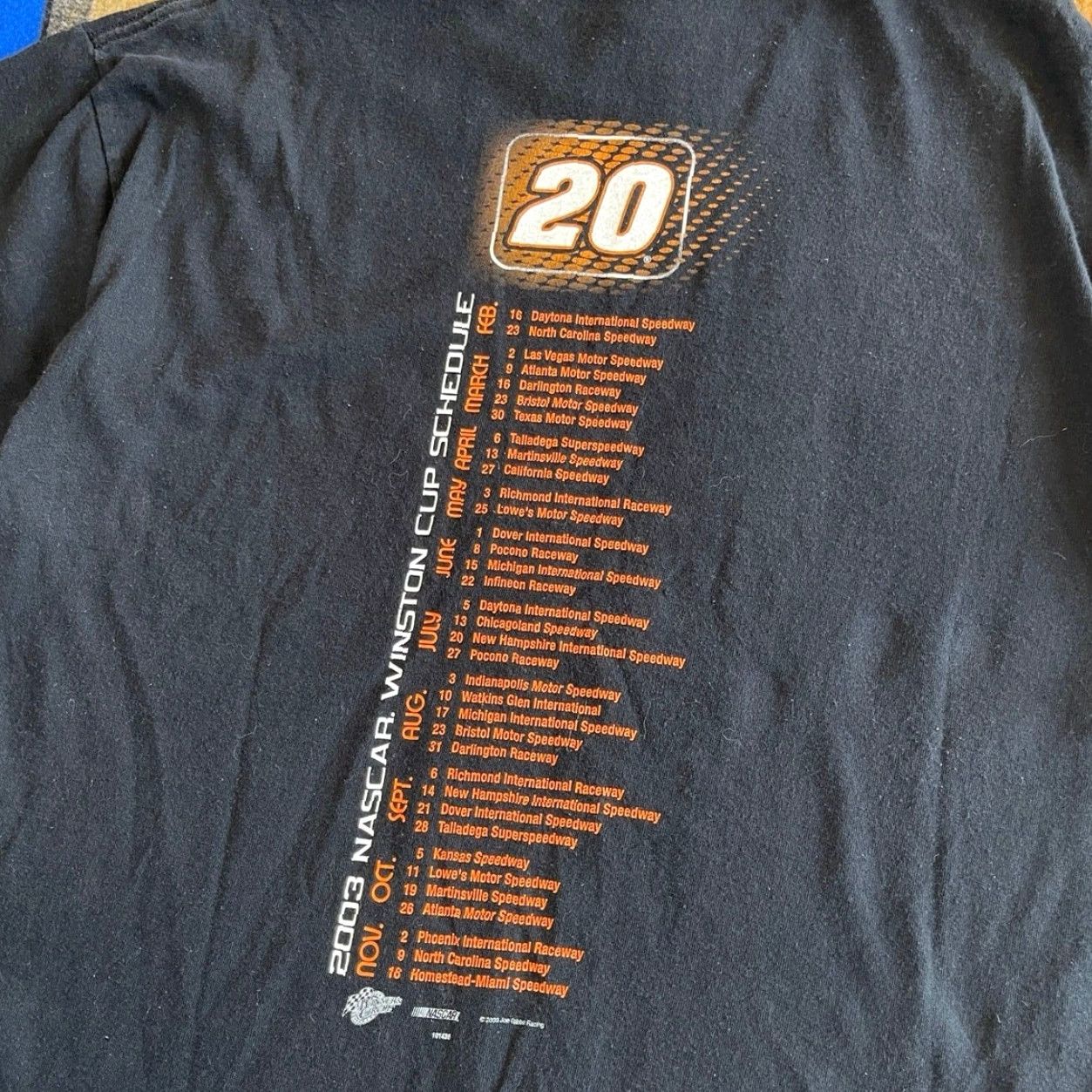 Vintage VINTAGE Tony Stewart NASCAR T-Shirt Size XL Double-Sided Crew Neck Black 2003 90s Y2K Sports Men Hats? Size US XL / EU 56 / 4 - 5 Thumbnail