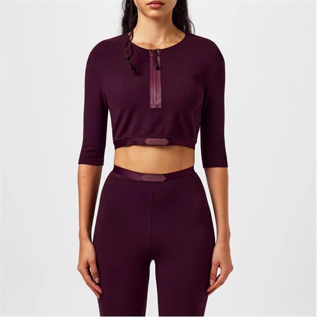 Lanvin o1g2r1mq1024 Crop Tops in Burgundy Size M / US 6-8 / IT 42-44 - 3 Thumbnail