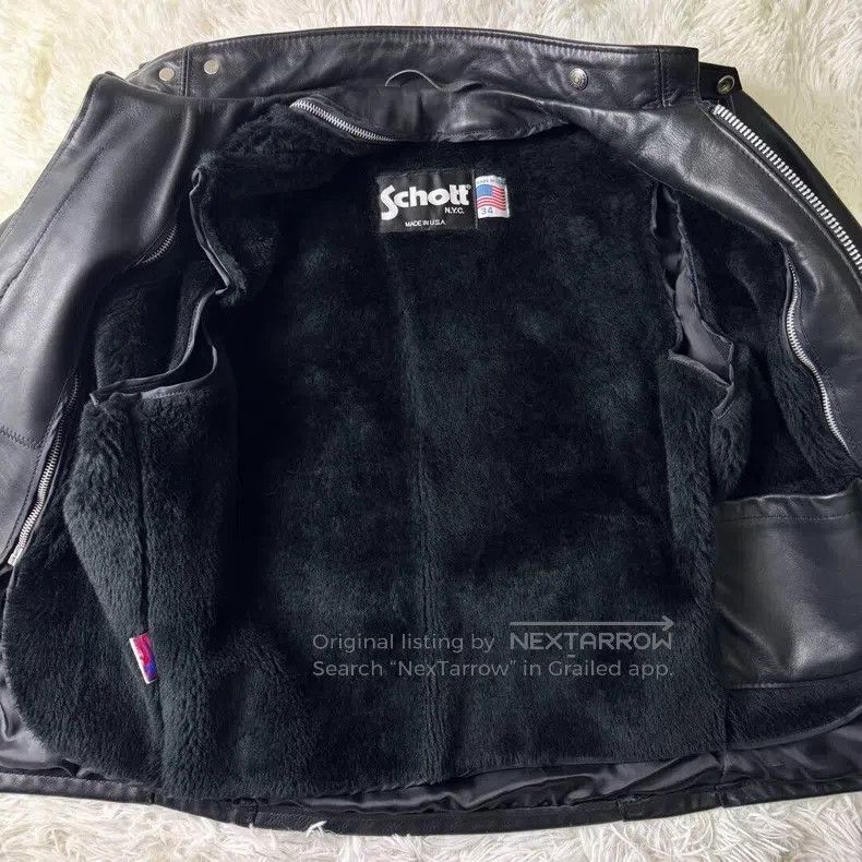 Schott Schott Straight stand-up collar leather jacket, thick cowh Size US XXS / EU 40 - 5 Thumbnail