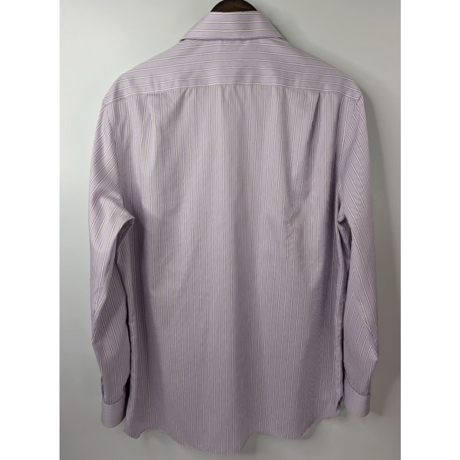 Ike Behar IKE BEHAR Shirt Mens 16 34 Purple Stripe Performance Non Iron Long Sleeve Dress Shirt Mens Regular 100% Cotton Purple Stripe Vintage No Size US L / EU 52-54 / 3 - 4 Thumbnail