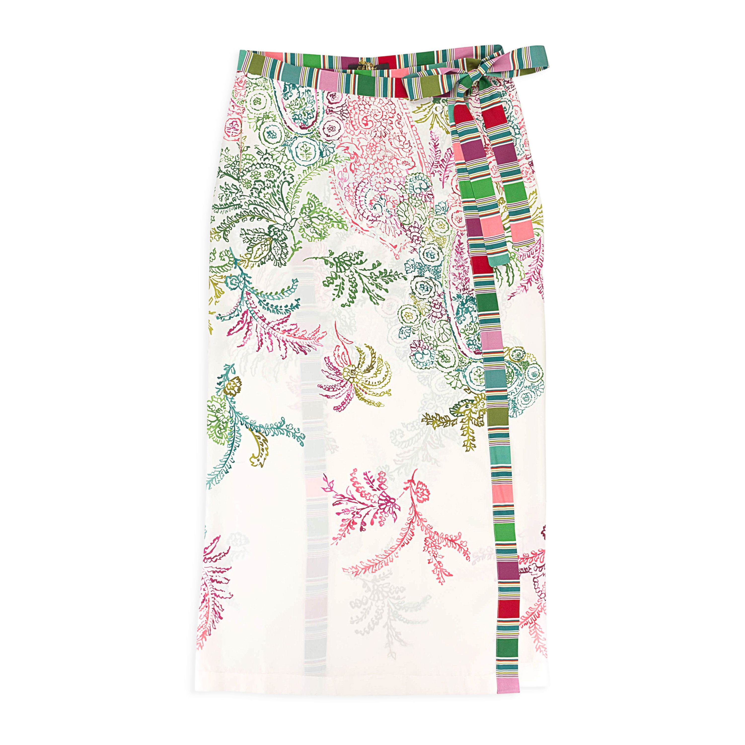 Loro Piana PRINTED MIDI LENGTH BLUE SKIRT SIZE XS Size 26" / US 2 / IT 38 - 1 Thumbnail
