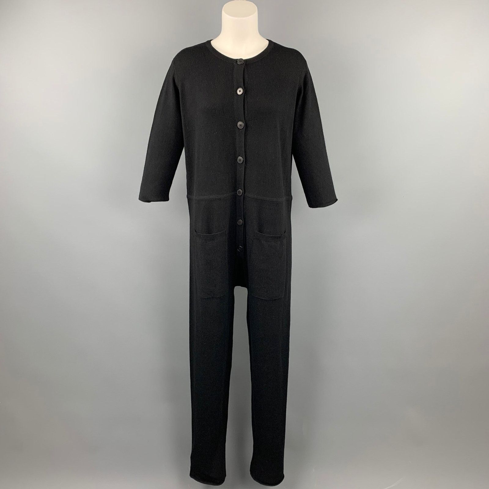 Other SISTER Size M Black Knit Patch Pocket Overalls Size 30" / US 8 / IT 44 - 1 Thumbnail
