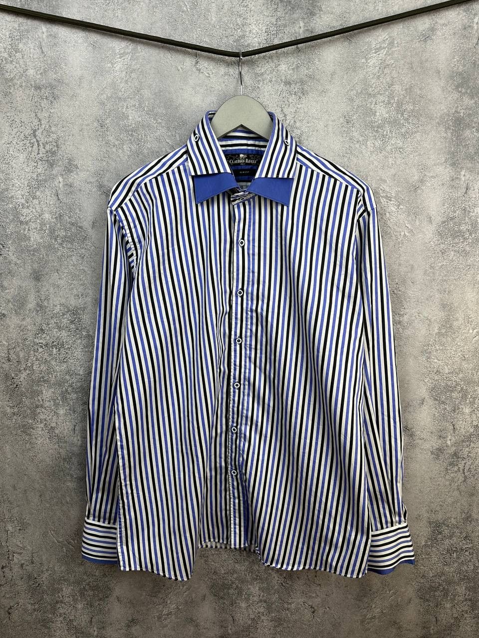 Other Claudio Lugli Slim Cut Striped Cotton Poplin Shirt Size US XL / EU 56 / 4 - 1 Thumbnail