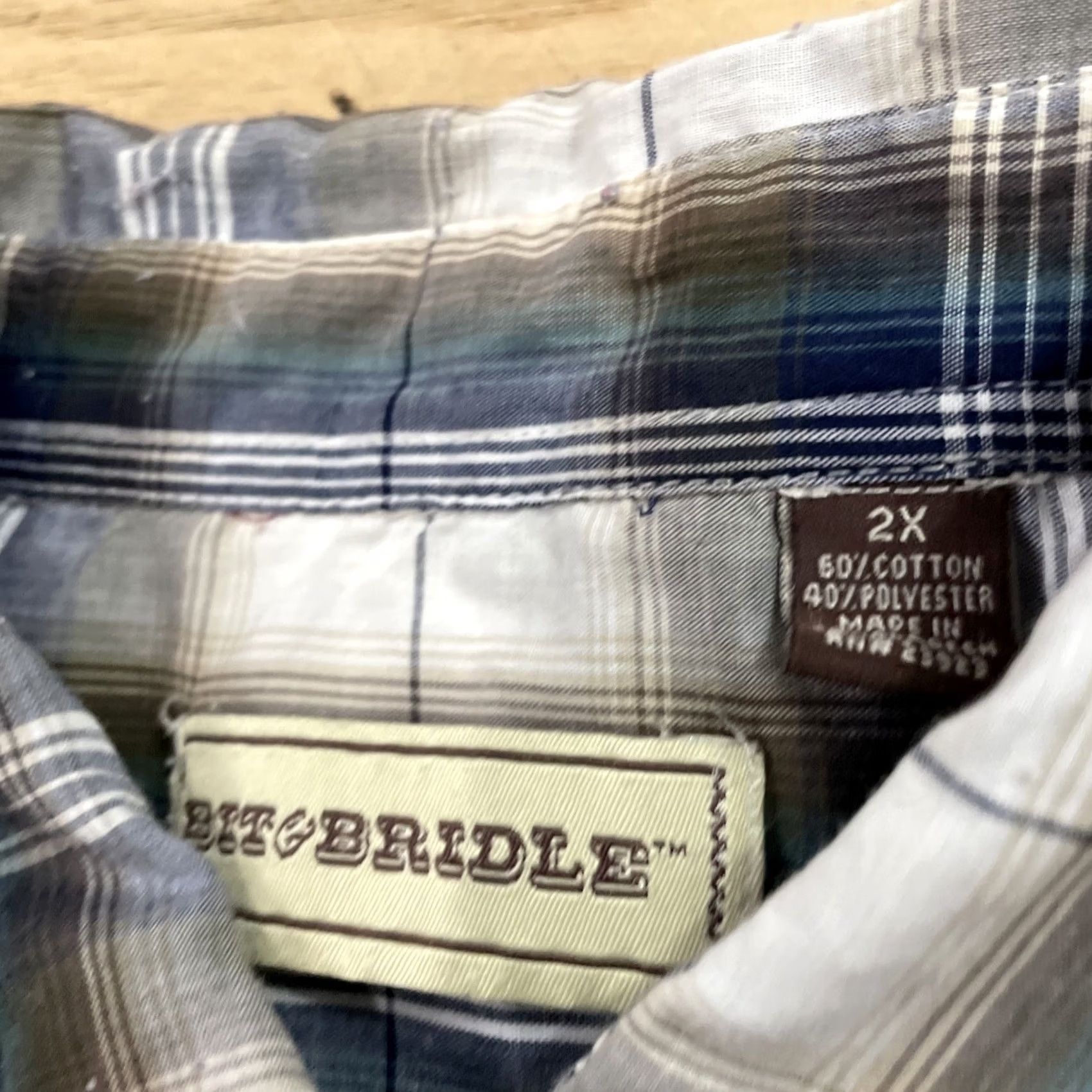 Vintage BIT & BRIDLE Pearl Snap Western Shirt Men 2X Vtg Cowbow WorkWear Brushpopper 2XL Size US XXL / EU 58 / 5 - 7 Thumbnail