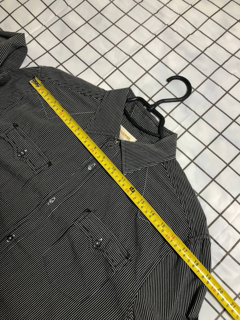 Diesel Vintage Diesel quilted contrast logo shirt japan style Size US XL / EU 56 / 4 - 7 Thumbnail