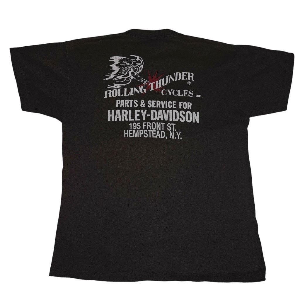 Harley Davidson 1989 Harley 3D Emblem Snake Rolling Thunder Cycles NY Tee Size US M / EU 48-50 / 2 - 2 Thumbnail