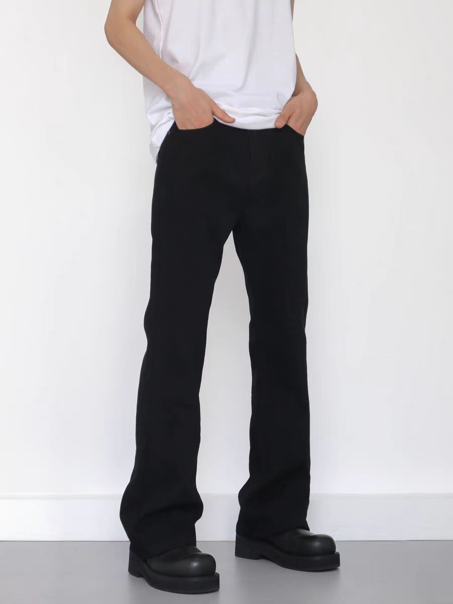 Japanese Brand × Jean Black Loose Straight Leg Wide Jeans Size US 33 - 1 Thumbnail
