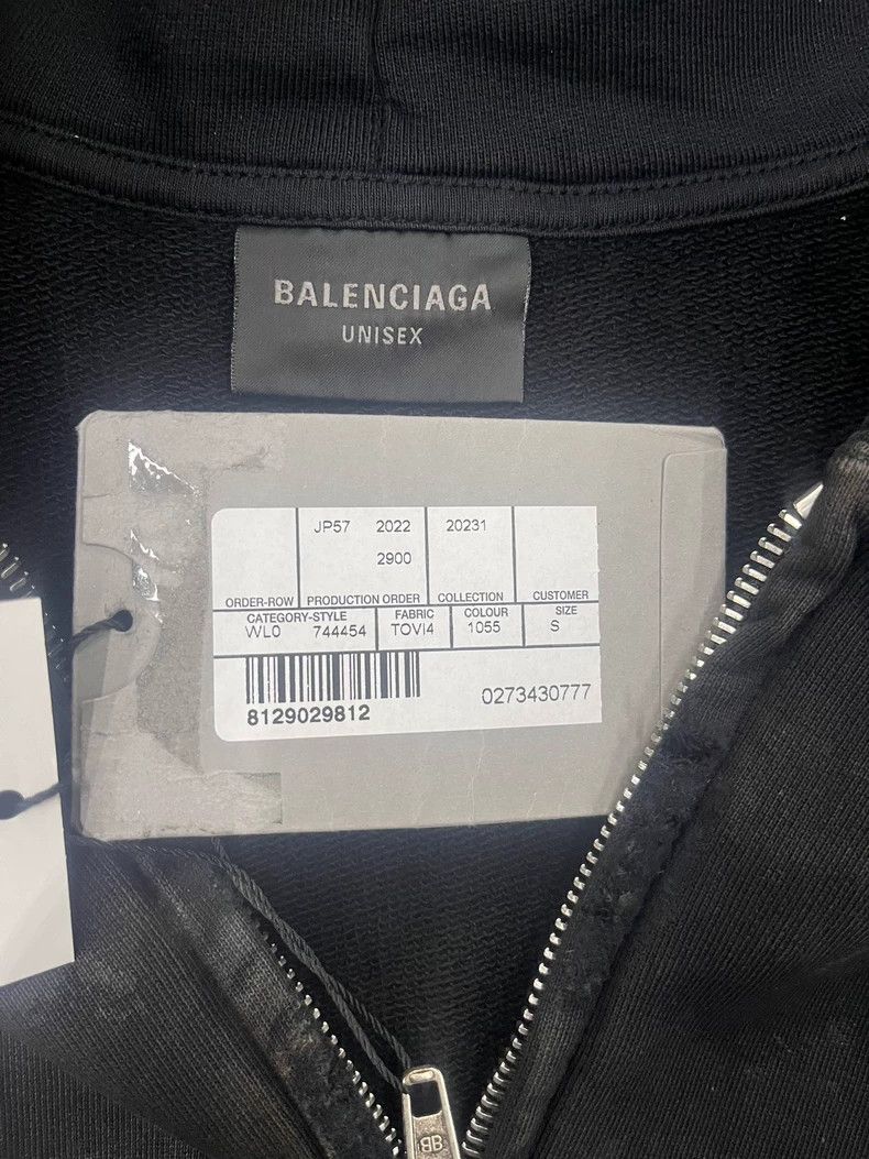 Balenciaga Balenciaga Mud-dyed 23 FW destroy zipper hoodie jacket 2503 Size US S / EU 44-46 / 1 - 4 Thumbnail