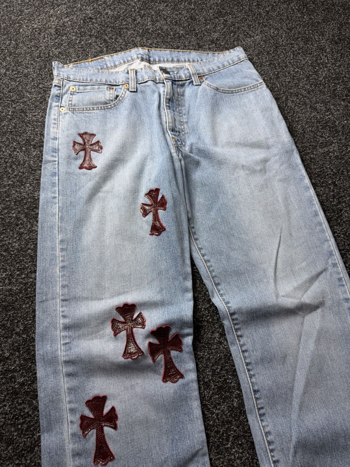 Levi's Vintage Clothing Vintage 90s Custom Chrome Hearts Style Cross Denim Jeans Size US 33 - 6 Thumbnail