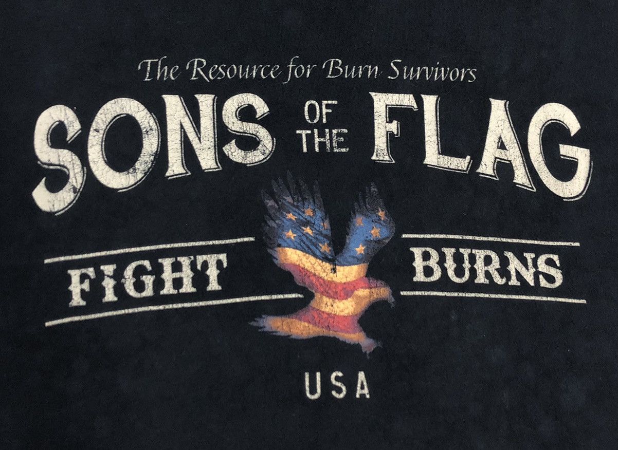 Vintage Vintage Sons Of The Flag Fight Burns Usa T-Shirt Size US L / EU 52-54 / 3 - 4 Thumbnail
