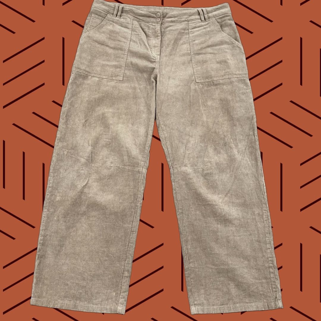 Vintage VINTAGE Poetry Pants Women's Brown Corduroy Hemp Organic Cotton Wide-Leg Ankle 16 W42 L30 Ladies Size 38" / US 16 / IT 52 - 1 Thumbnail