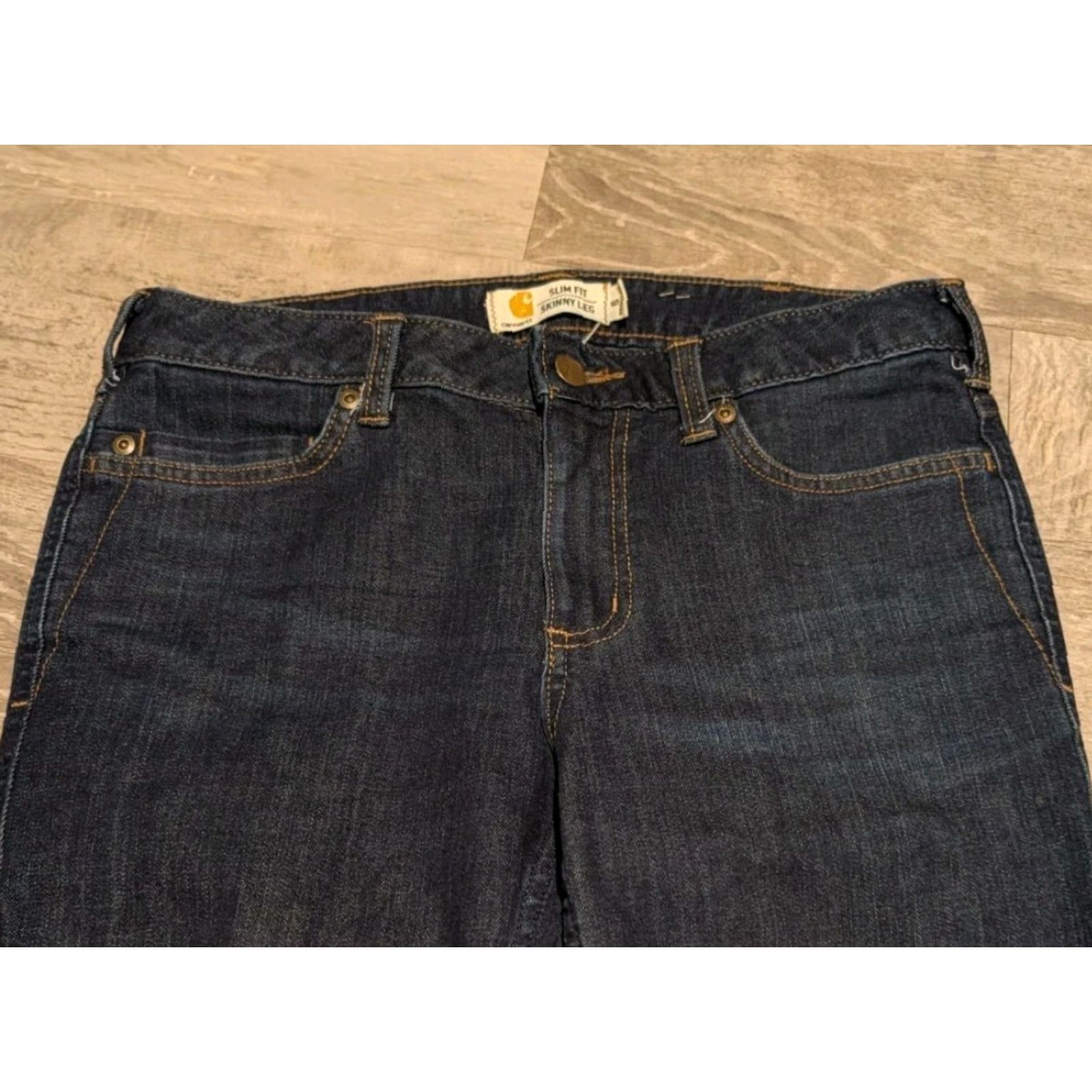 Carhartt Carhartt Jeans Women 6 31x29 Layton Slim Fit Skinny Leg Mid Rise Dark Wash Size 28" / US 6 / IT 42 - 3 Thumbnail