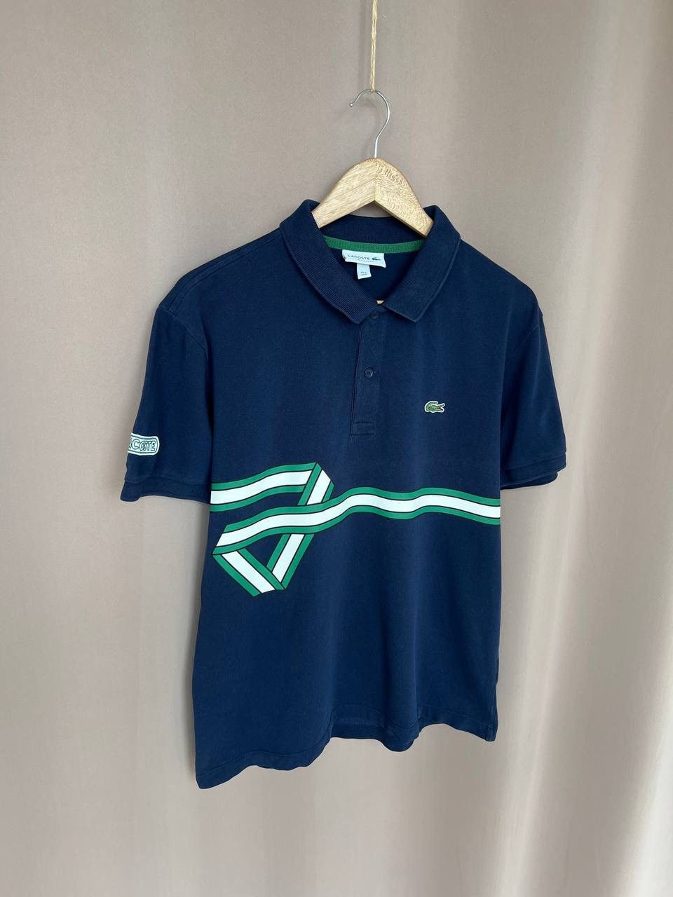 Lacoste Lacoste Ribbon Striped Regular Fit Pique Polo Shirt Mens M Size US M / EU 48-50 / 2 - 5 Thumbnail