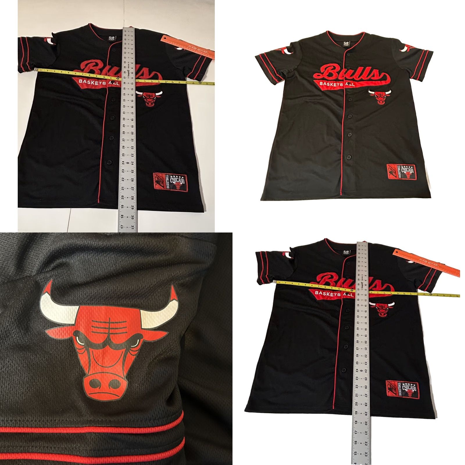 Vintage VINTAGE Chicago Bulls Button Up Jersey Men Medium Baseball Style Jersey Black Red Trim Size US M / EU 48-50 / 2 - 9 Thumbnail