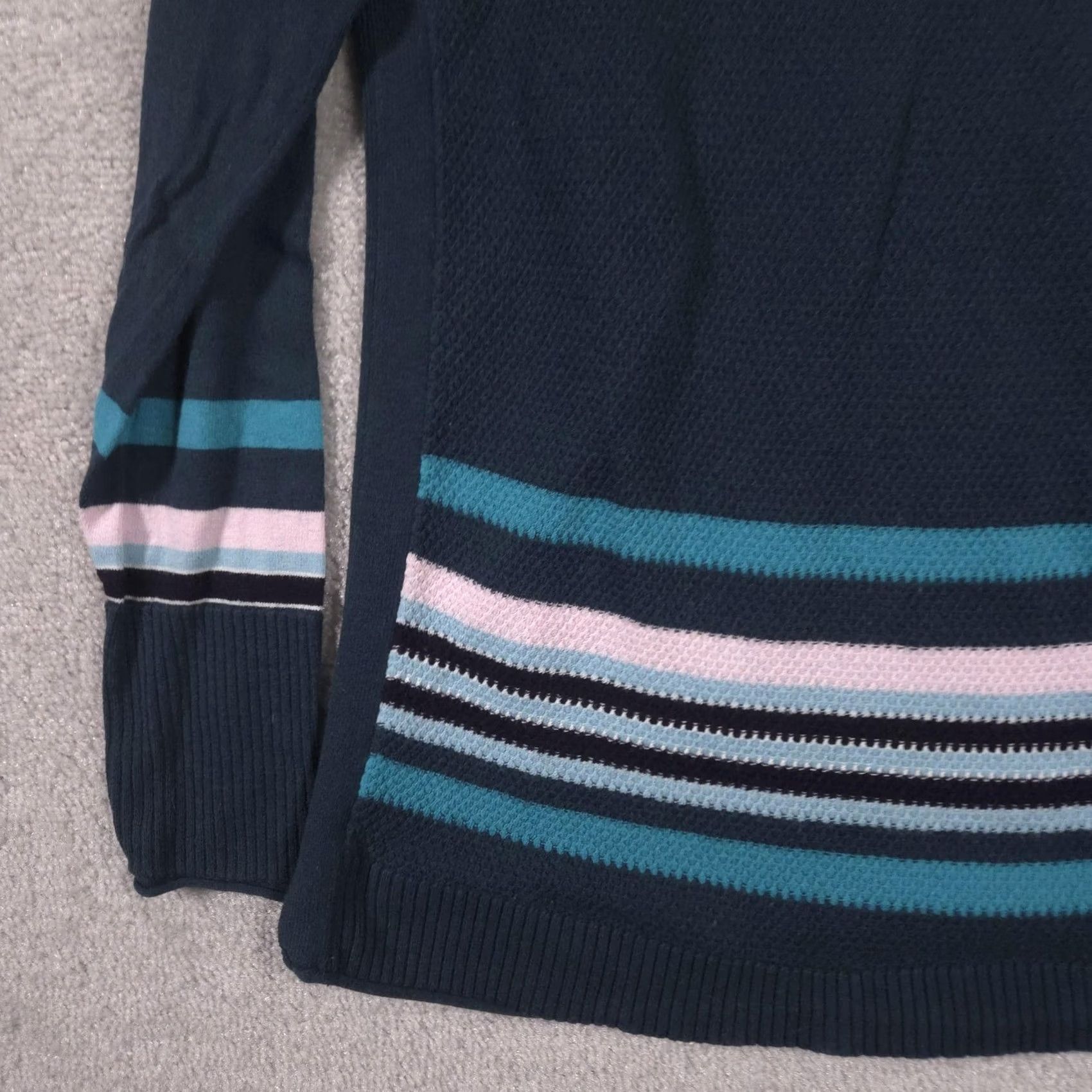 Talbots Talbots Sweater Womens Small Blue Striped Boat Neck Long Sleeve Pullover Knit Size S / US 4 / IT 40 - 4 Thumbnail