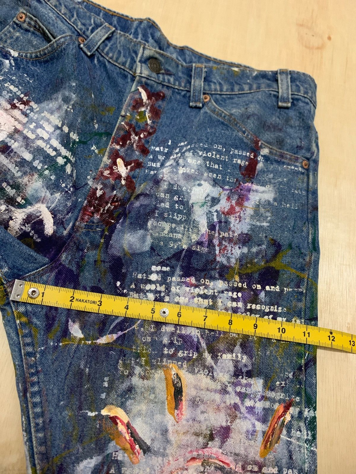 Levi's × Levi's Vintage Clothing × Vintage Vintage Levis Orange Tab Painted Denim Jeans Size US 34 / EU 50 - 11 Thumbnail