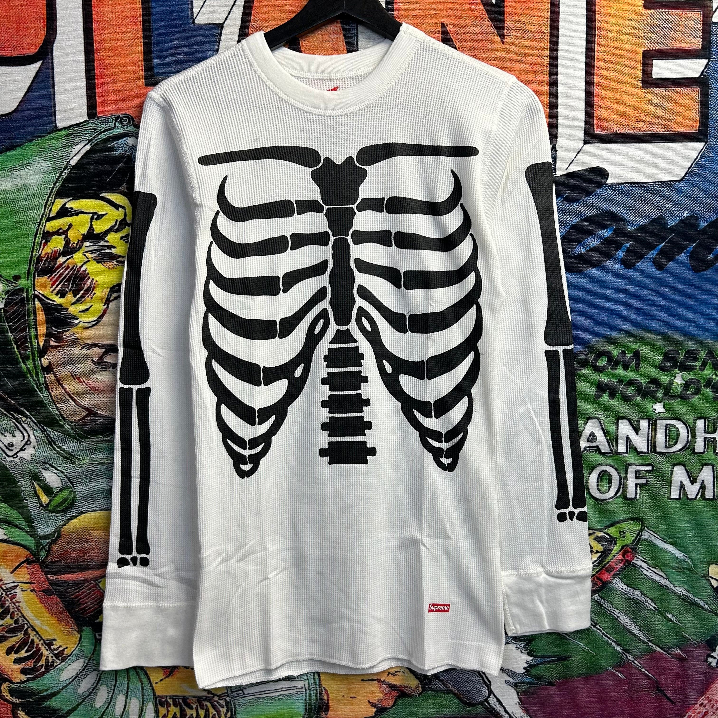 image of Brand New Supreme X Hanes Skeleton Thermal Long Sleeve Size S in White, Men's