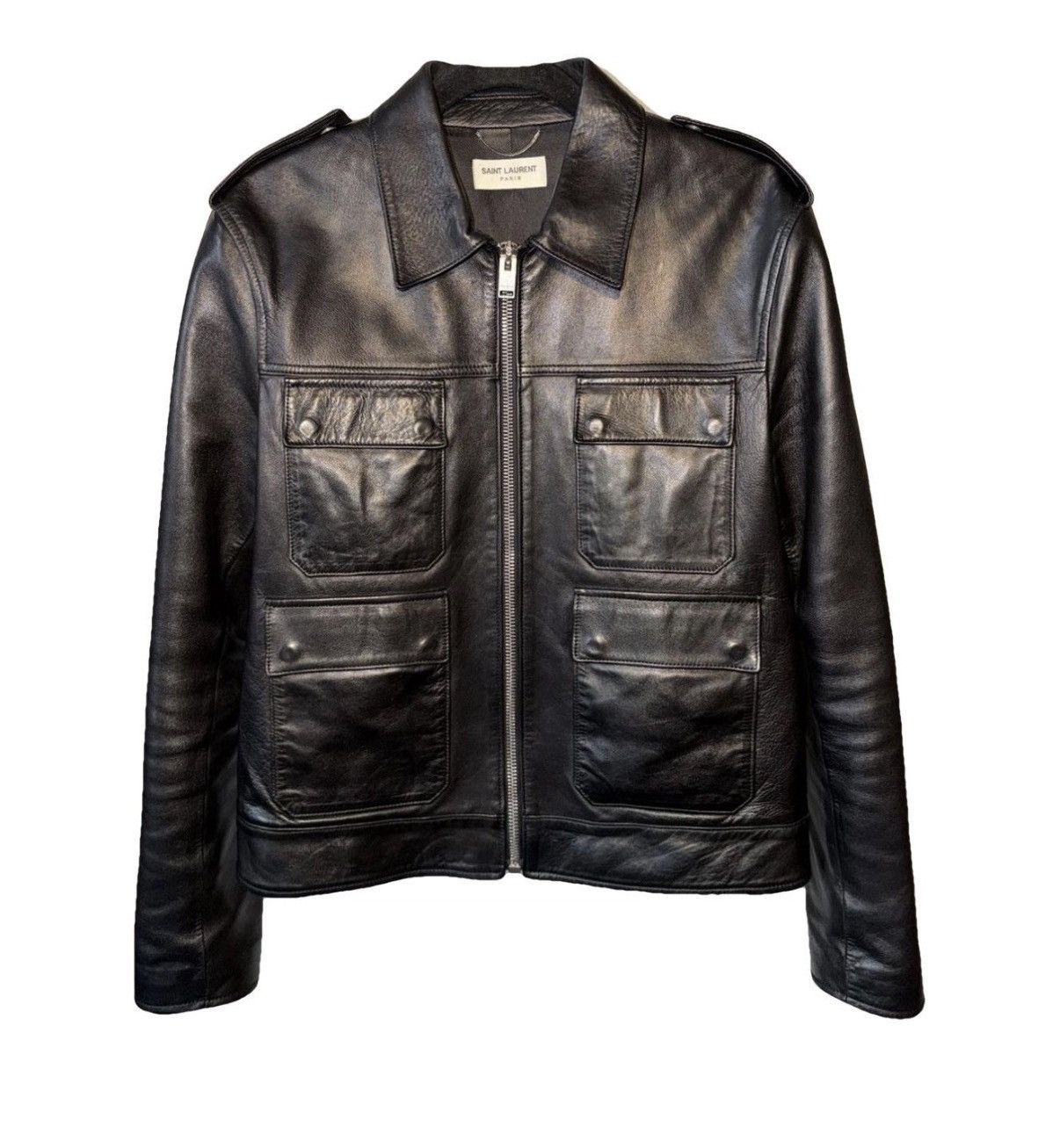 Hedi Slimane × Saint Laurent Paris Holy Grail 2012 Hedi Slimane Field Leather Jacket 52 50 M Size US L / EU 52-54 / 3 - 1 Thumbnail