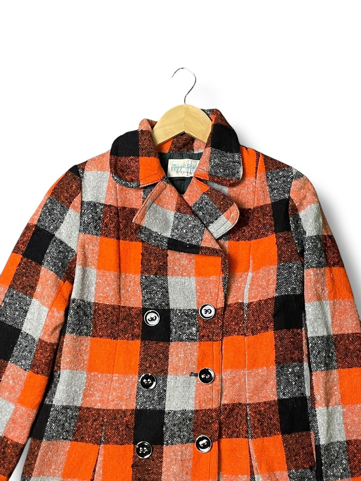 Japanese Brand Tokyo Style Wool Double Breasted Coat (51) Size US XXS / EU 40 - 2 Thumbnail