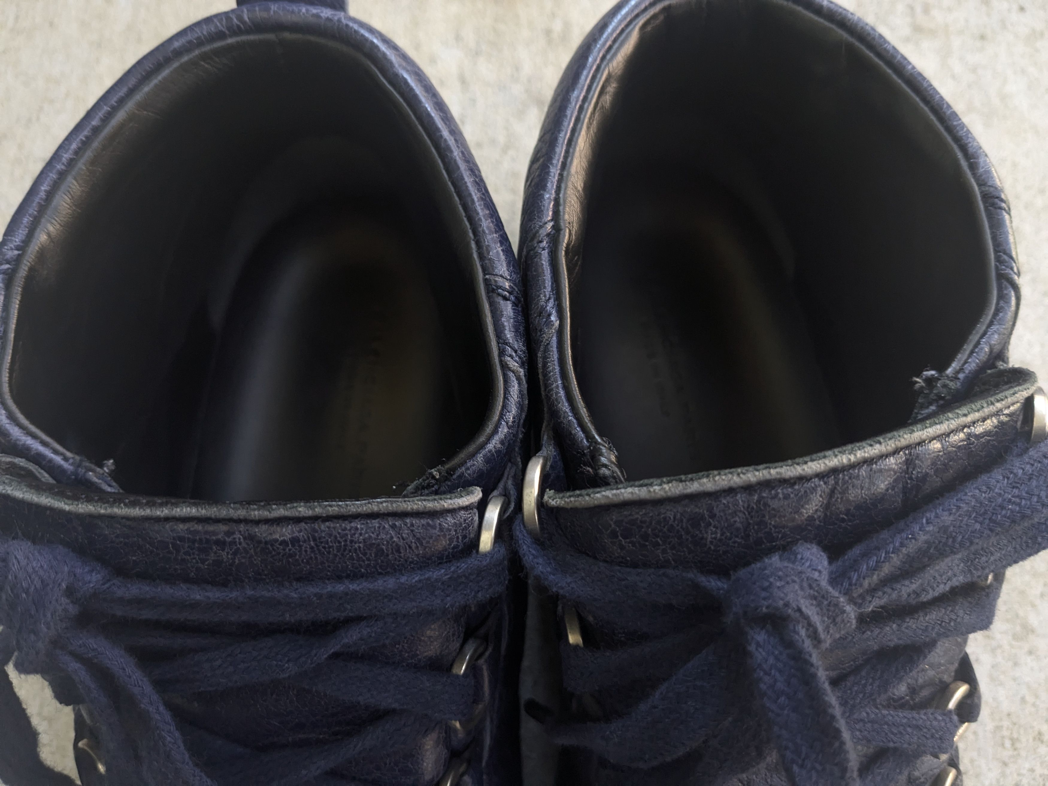 Balenciaga Balenciaga Arena Navy Blue Leather 9 High Tops Lace Up Size US 9 / EU 42 - 4 Thumbnail