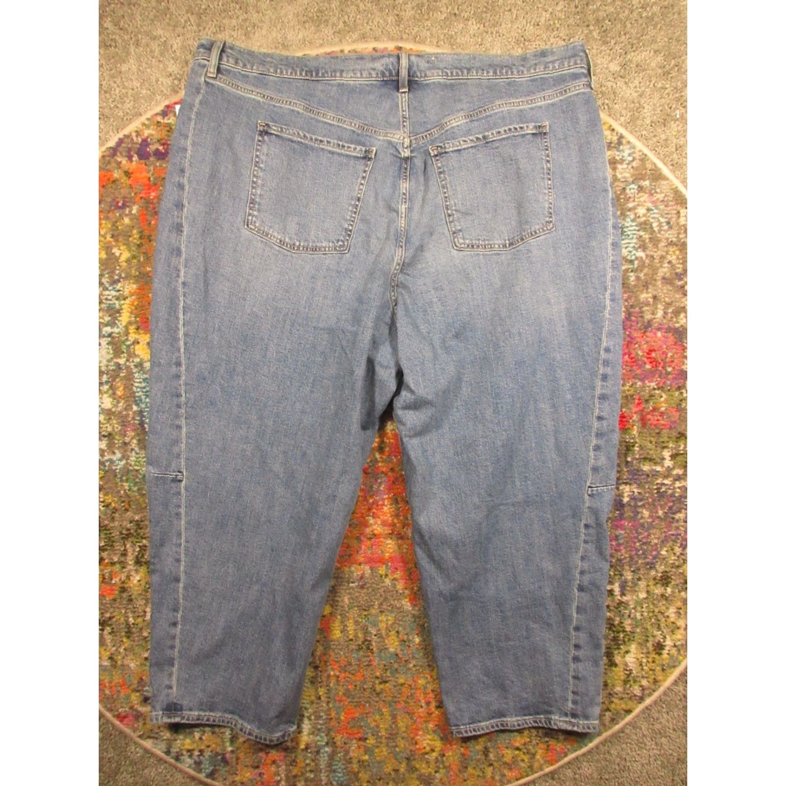 Old Navy Old Navy Jeans Women’s 22 Barrel Leg High Rise Denim Blue Medium Wash Plus Size NWT Button 5-Pocket Cotton Spandex Vintage? No Size 40" / US 18 - 2 Thumbnail