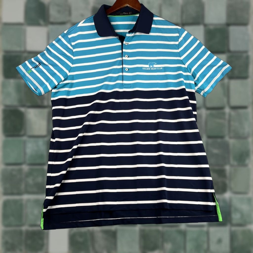 Ralph Lauren RLX Ralph Lauren Polo Shirt Mens XL Blue Striped Performance Golf Golden Bear Polo Shirt Mens XL Blue Striped Size US XL / EU 56 / 4 - 1 Thumbnail