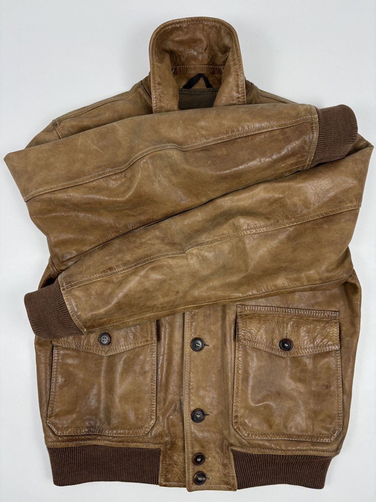 Belstaff Rare "The Aviator" A1 Leather Gold Label Biker Prince Archive Special Edition Bomber Racer Jacket Size US M / EU 48-50 / 2 - 13 Thumbnail
