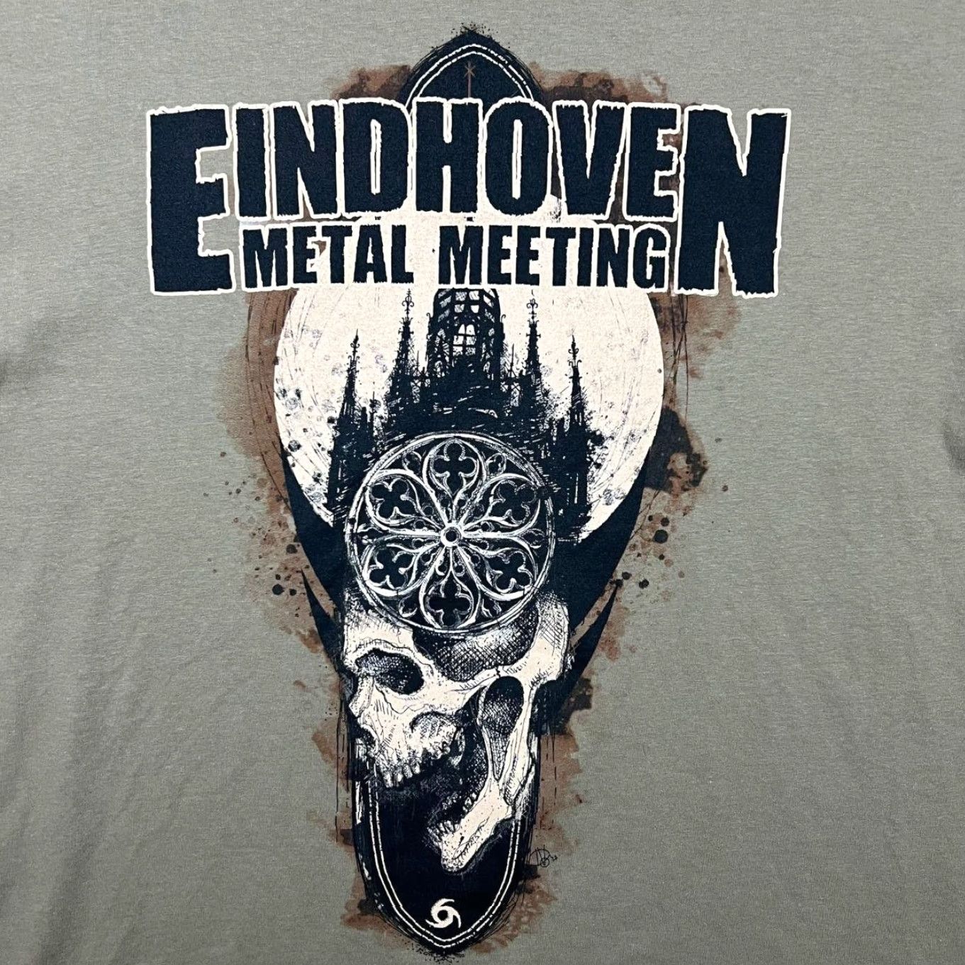 Gildan Eindhoven Metal Meeting Heavy Metal Music Band Festival Lineup Brown T-Shirt XL Mens Short Sleeve 100% Cotton Brand Gildan Size US XL / EU 56 / 4 - 4 Thumbnail