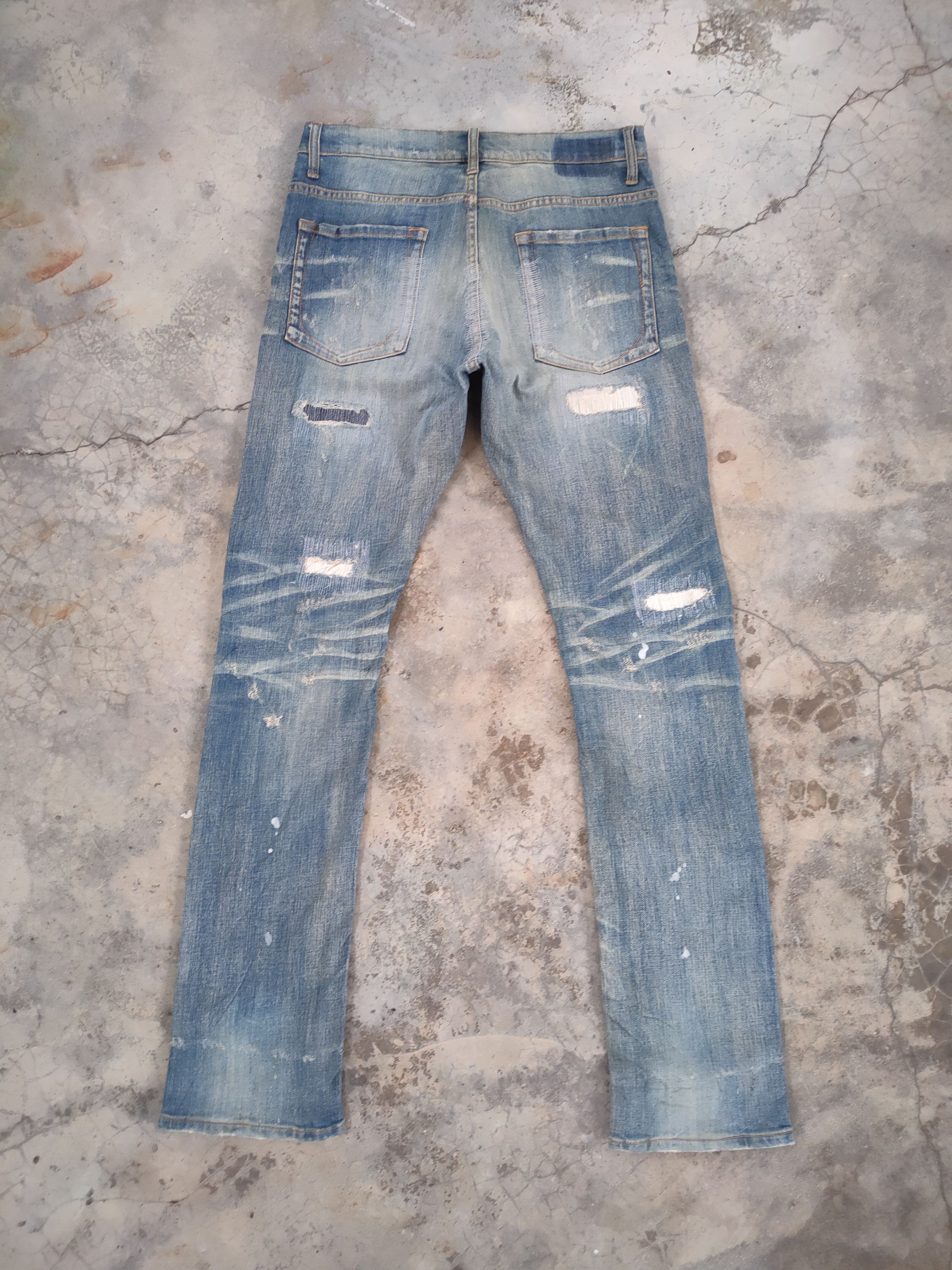 Japanese Brand W30 VINTAGE BIT BLUE SKINNY RIPPED JEANS DENIM PANTS Size US 30 / EU 46 - 10 Thumbnail