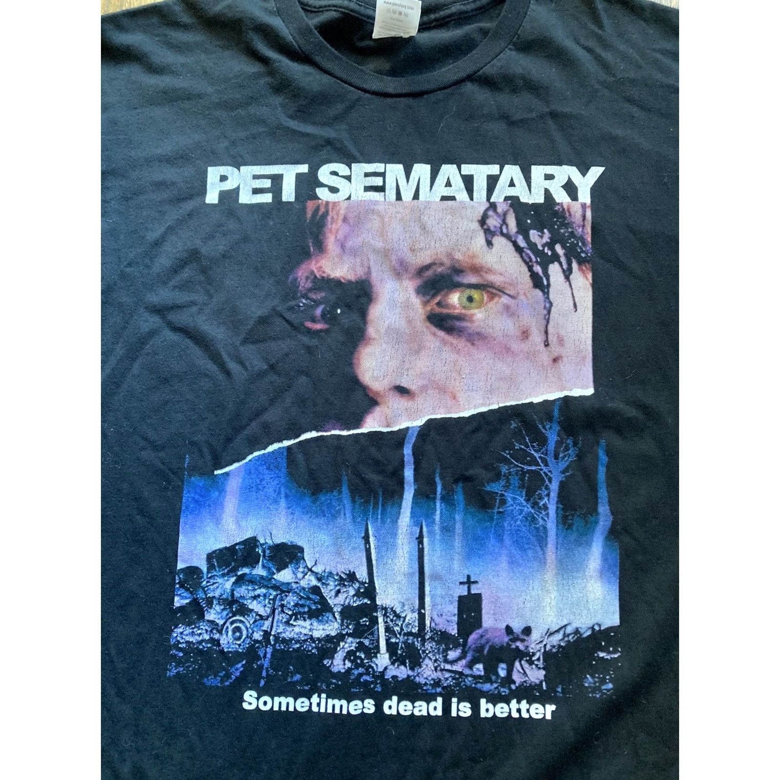 Vintage Pet Sematary T Shirt Mens Size 2XL Black Horror Movie Sometimes Dead Is Better Size US XXL / EU 58 / 5 - 2 Thumbnail