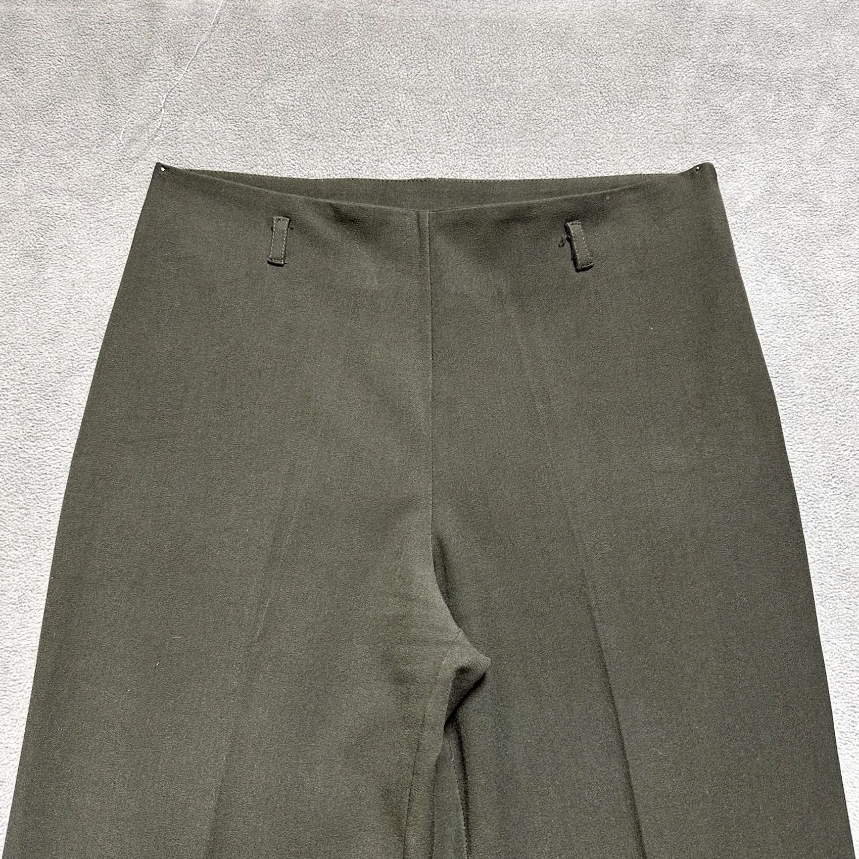 Olive CELYN B Pants Womens Medium Olive Green Stretch Flared Trousers Bootcut Italy Size 32" / US 10 / IT 46 - 3 Thumbnail