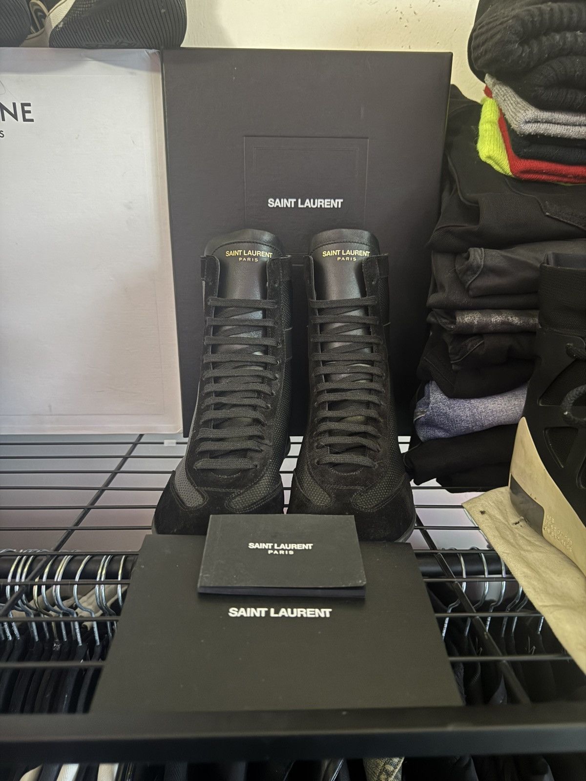 Saint Laurent Paris Brand new Saint Laurent Paris Men’s Hightop Sneaker Size 40 Size US 8 / EU 41 - 1 Thumbnail