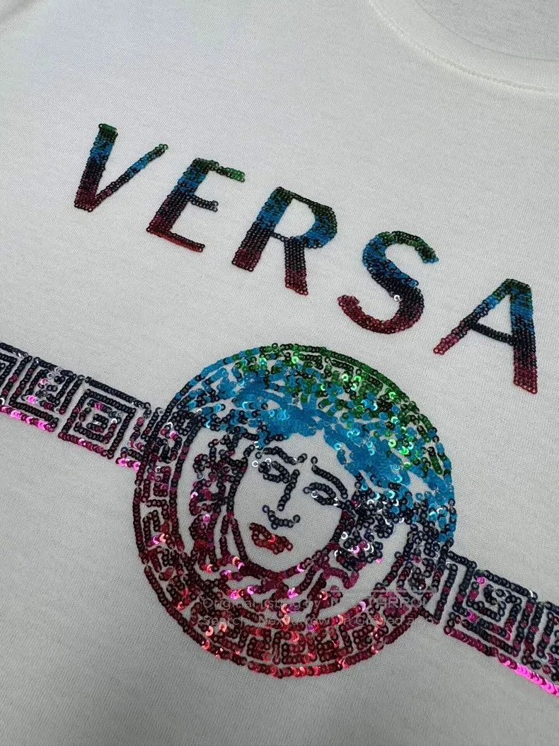 Versace Versace Heavy color sequin Medusa quilt T-shirt Size US L / EU 52-54 / 3 - 4 Thumbnail
