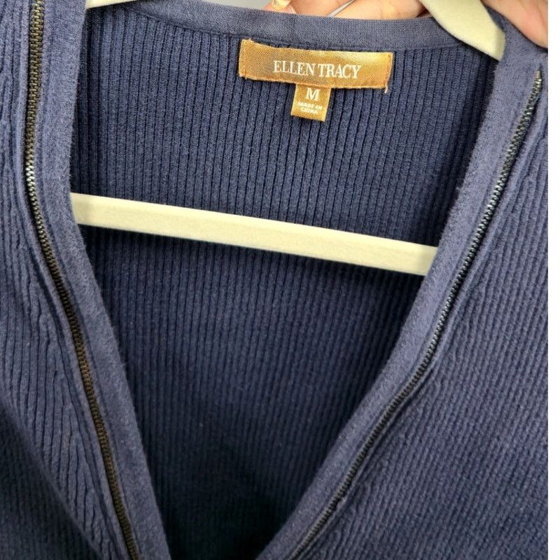 Ellen Tracy Ellen Tracy Navy Blue 100 Percent Cotton Sweater Size Medium Size M / US 6-8 / IT 42-44 - 3 Thumbnail