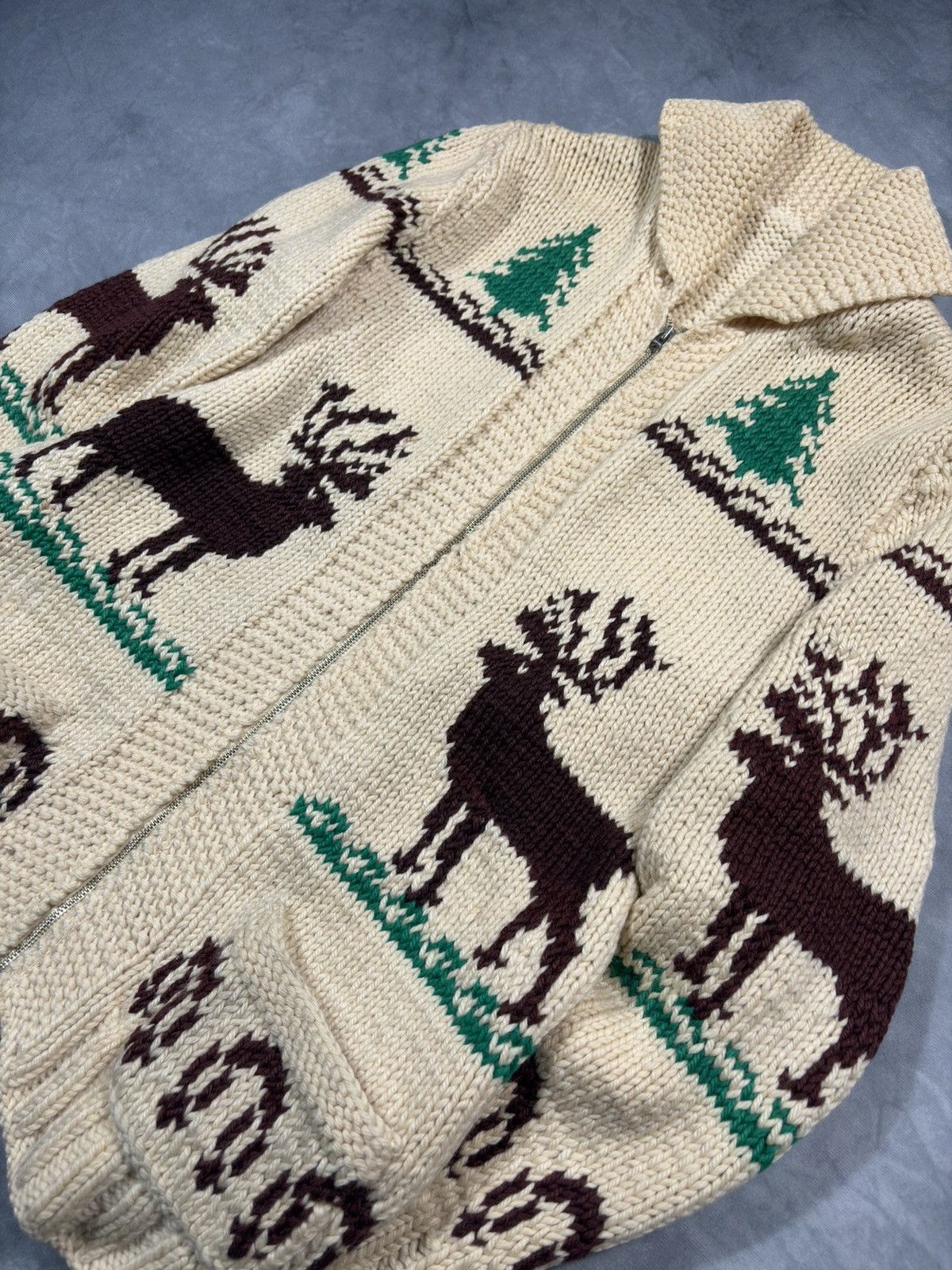 Other Original Cowichan Post WW2 50s Moose Zip Sweater Size US M / EU 48-50 / 2 - 6 Thumbnail