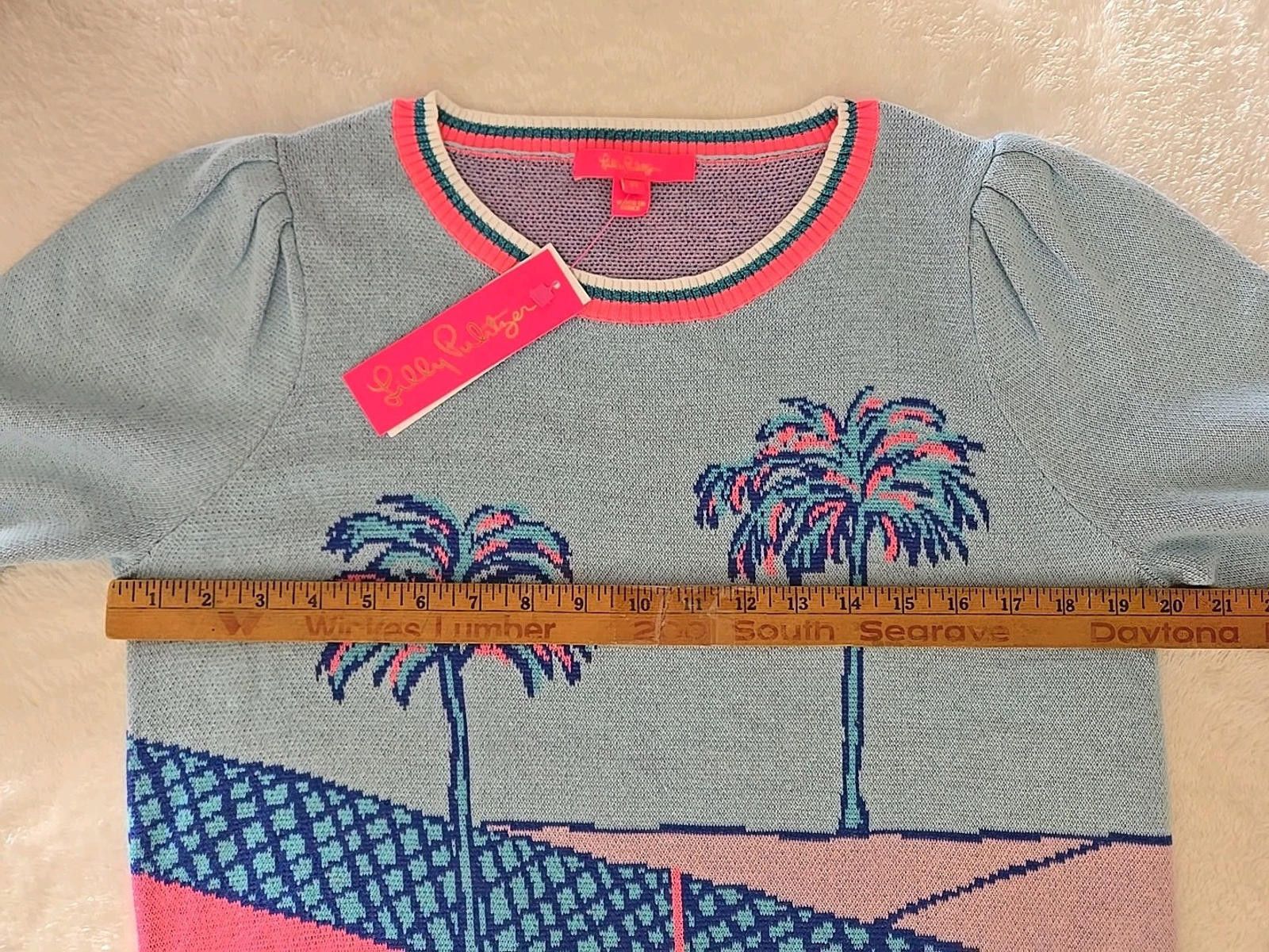 Lilly Pulitzer LILLY PULITZER Sweater Womens M Short Sleeve Tennis Top $148 Size M / US 6-8 / IT 42-44 - 6 Thumbnail