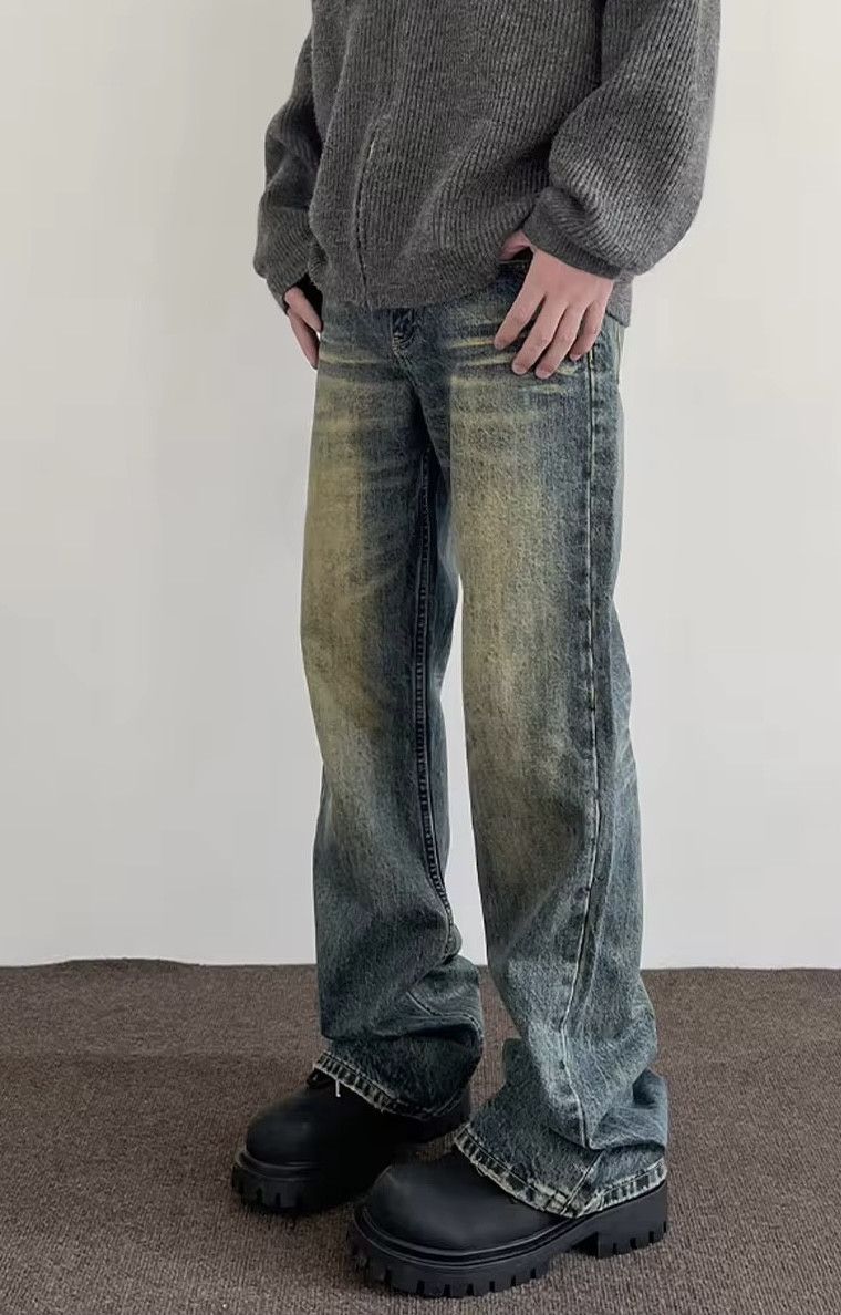 Japanese Brand × Jean Y2k Vintage Blue Distressed Flared Jeans Size US 30 / EU 46 - 1 Thumbnail