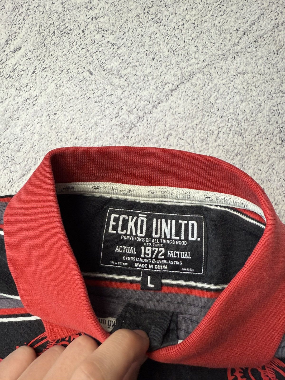 Ecko Unltd. VINTAGE Ecko Unltd Y2K Red Big logo Polo T-Shirt USA Size US L / EU 52-54 / 3 - 16 Thumbnail