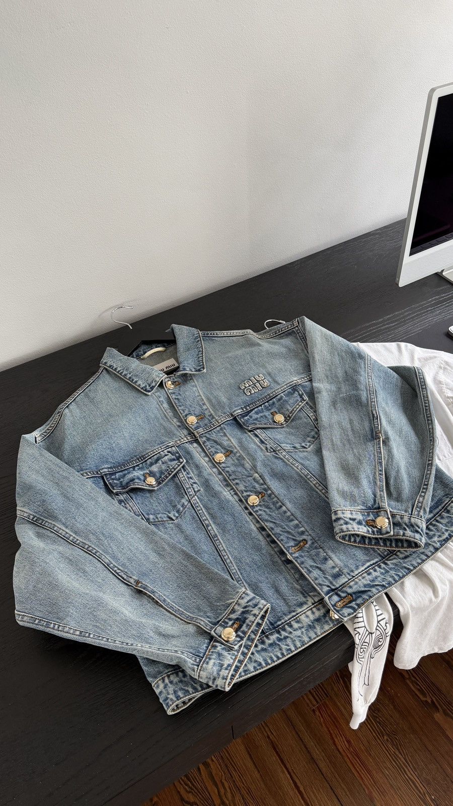 Miu Miu MIU MIU DENIM TRUCKER JACKET Size US L / EU 52-54 / 3 - 7 Thumbnail