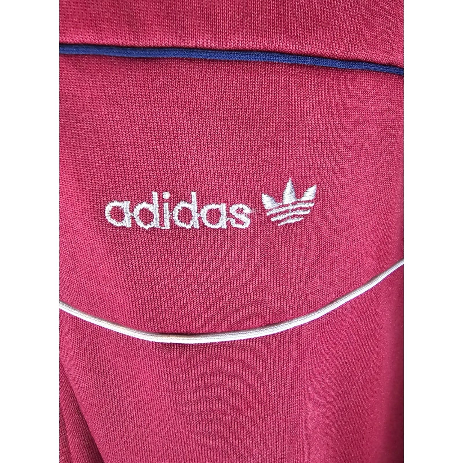 Adidas VINTAGE adidas TRACK JACKET SZ XLARGE MEN BURGUNDY OLD SCHOOL TREFOIL TOP JACKET Track Jacket XL Mens BURGUNDY 70s Size US XL / EU 56 / 4 - 2 Thumbnail
