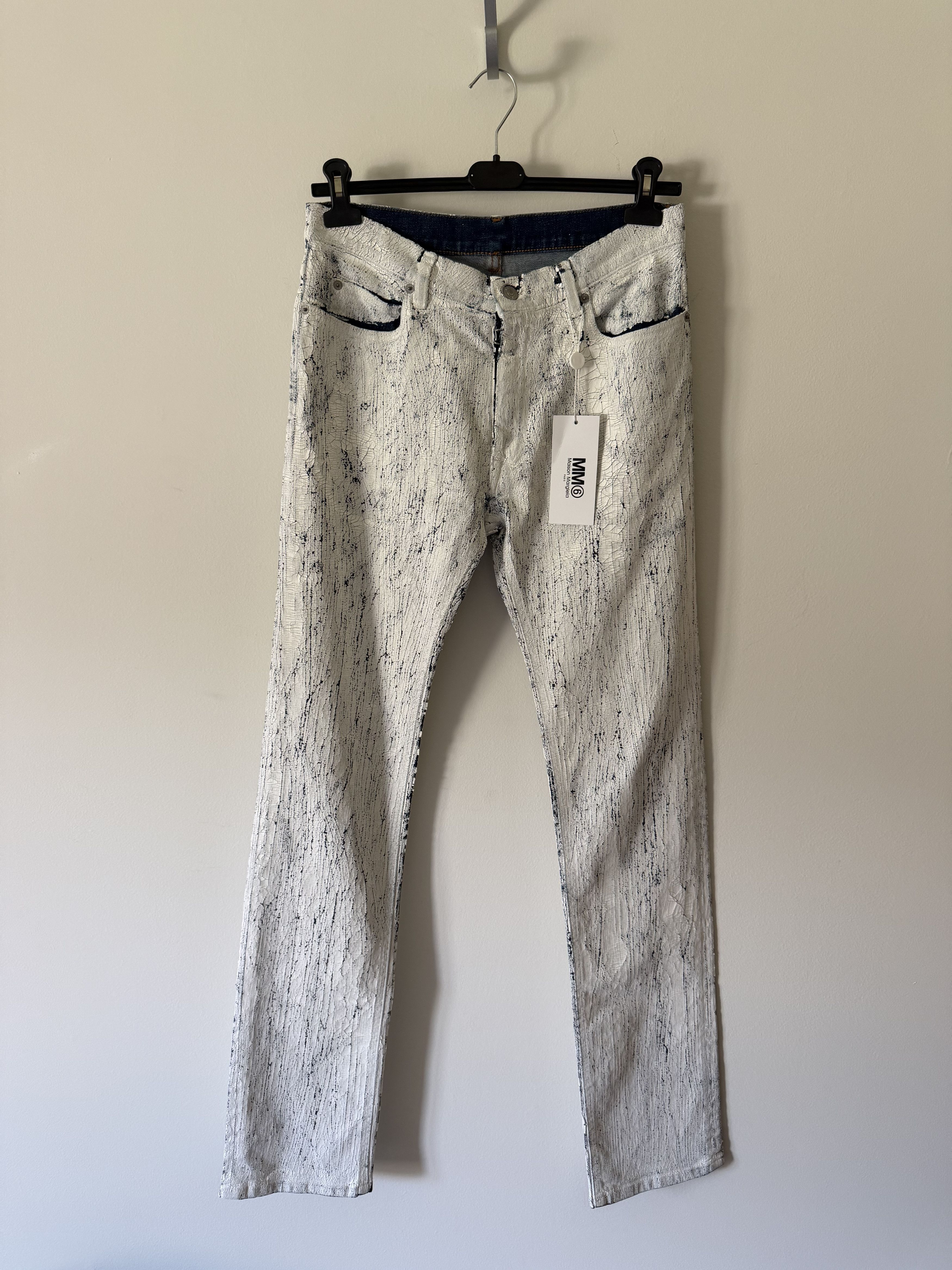 MM6 Crease Effect Wide Leg Jeans | Grailed
