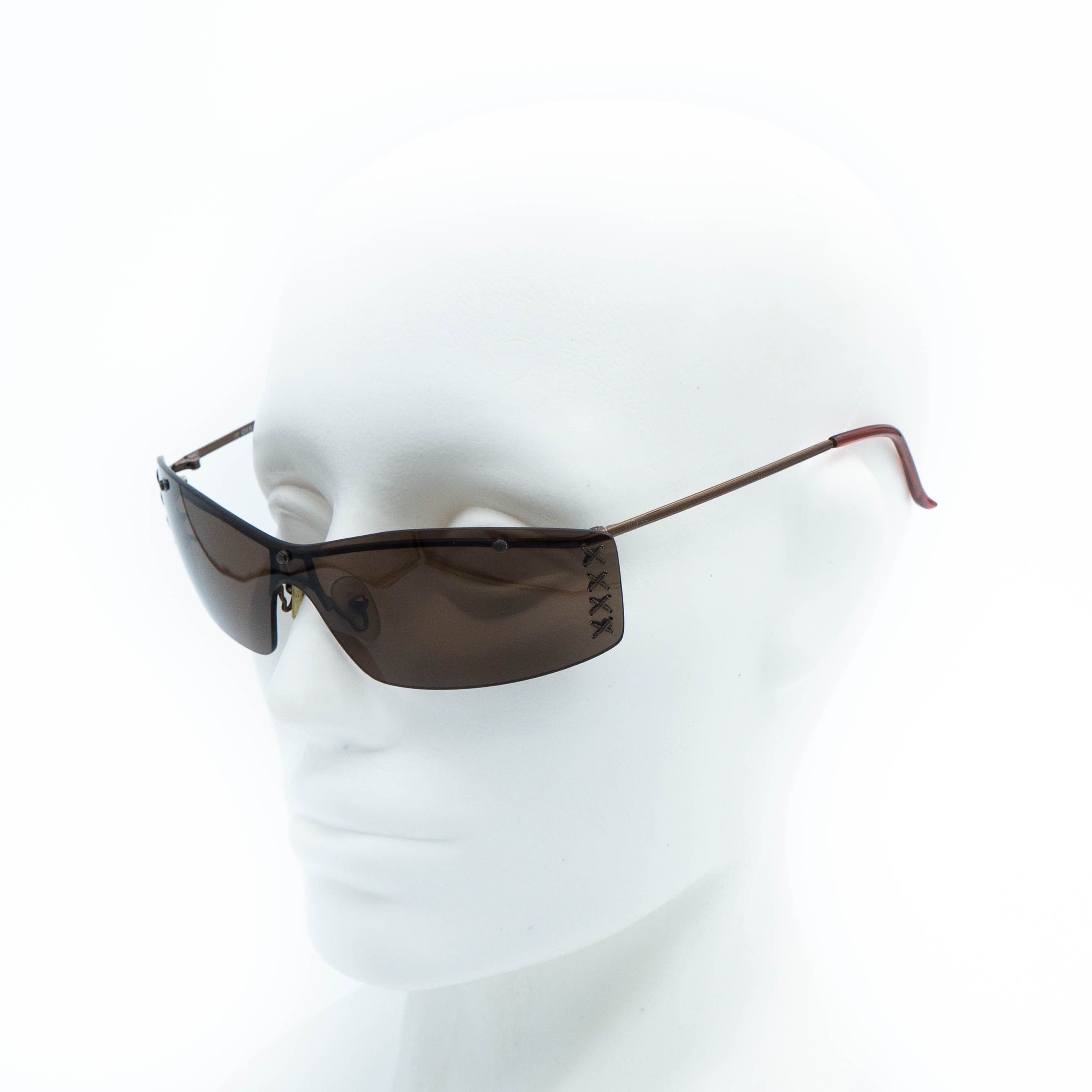 Guess GUESS GU 6035 Bronze Brown Shield Sunglasses Vintage Size ONE SIZE - 4 Thumbnail