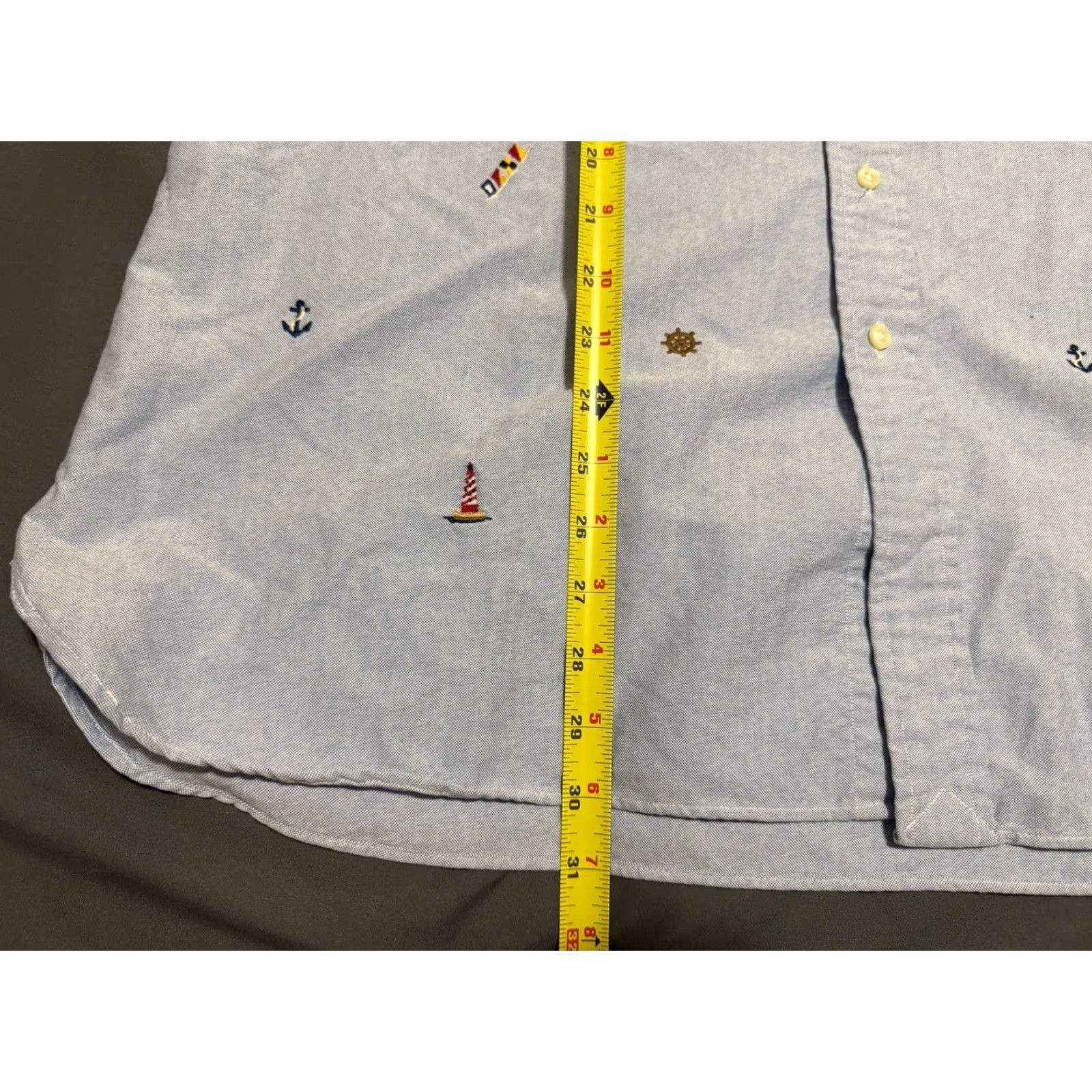 Ralph Lauren Ralph Lauren Oxford Shirt XL Mens Embroidered Classic Nautical Short Sleeve Size US XL / EU 56 / 4 - 4 Thumbnail