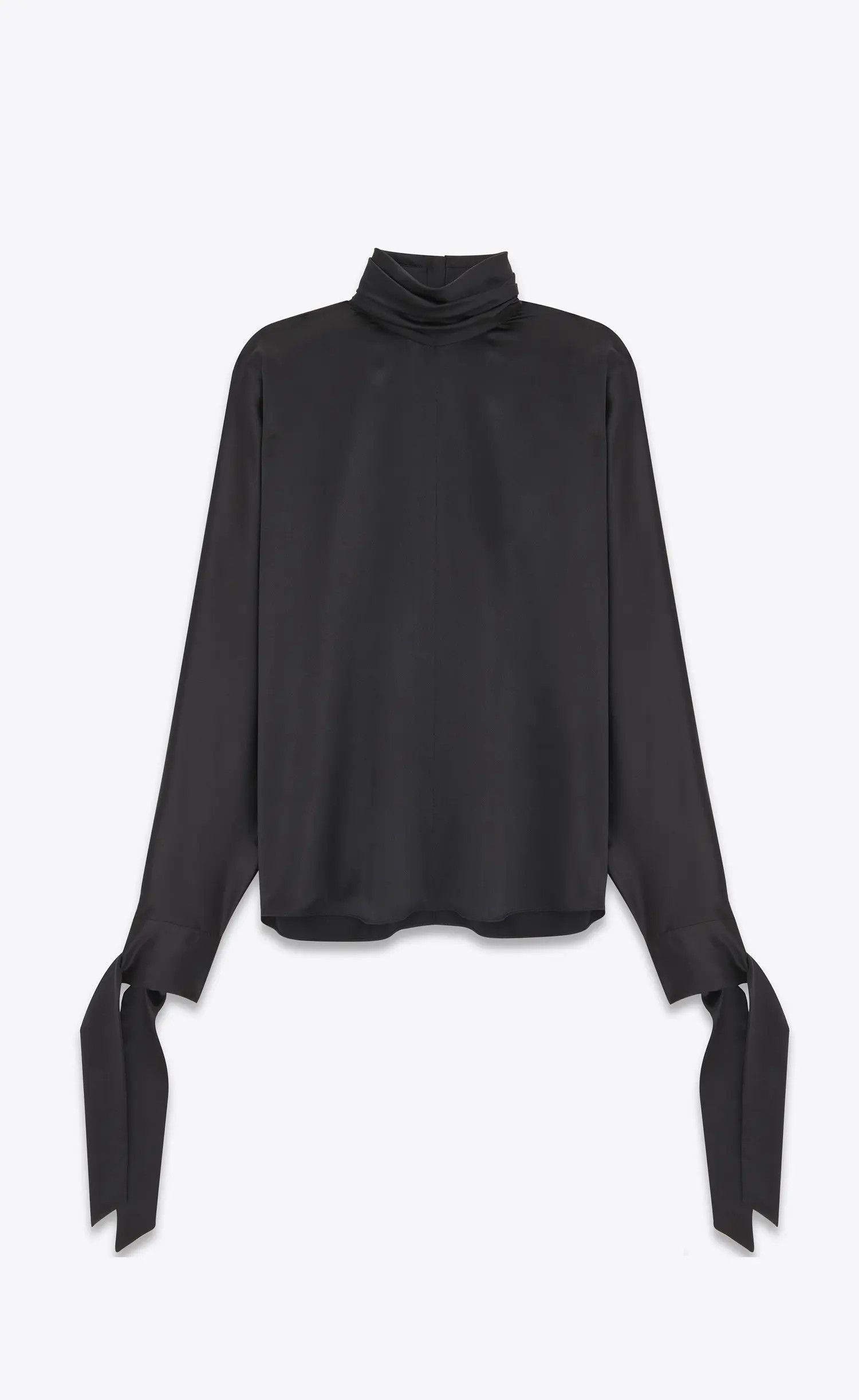 Saint Laurent Paris o1s1wg110225 752982 Blouse in Silk Satin in Black Size M / US 6-8 / IT 42-44 - 1 Thumbnail