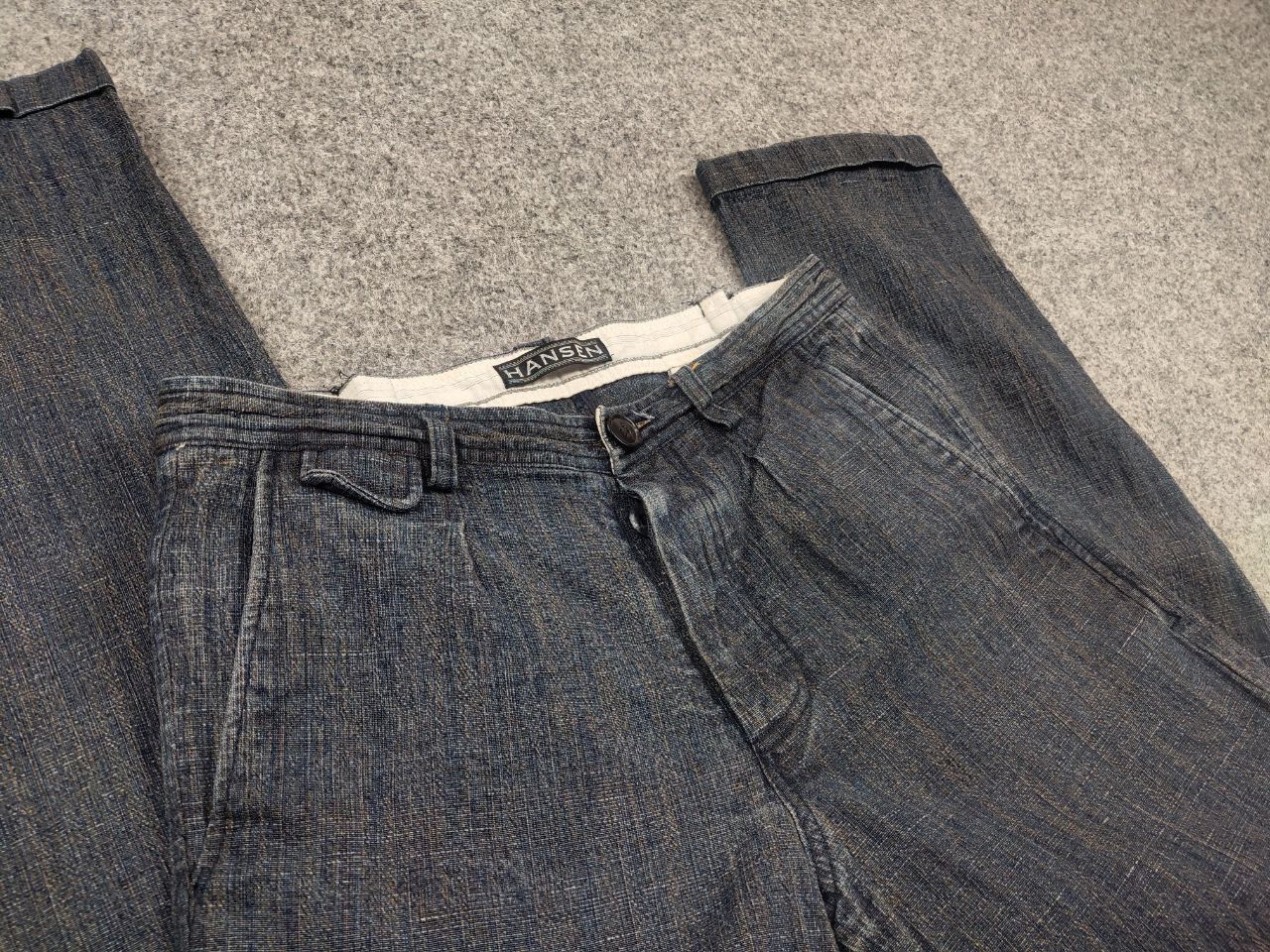 HANSEN Garments Hansen Garments Linen Blend Casual Navy Trouser Pants Size US 30 / EU 46 - 13 Thumbnail