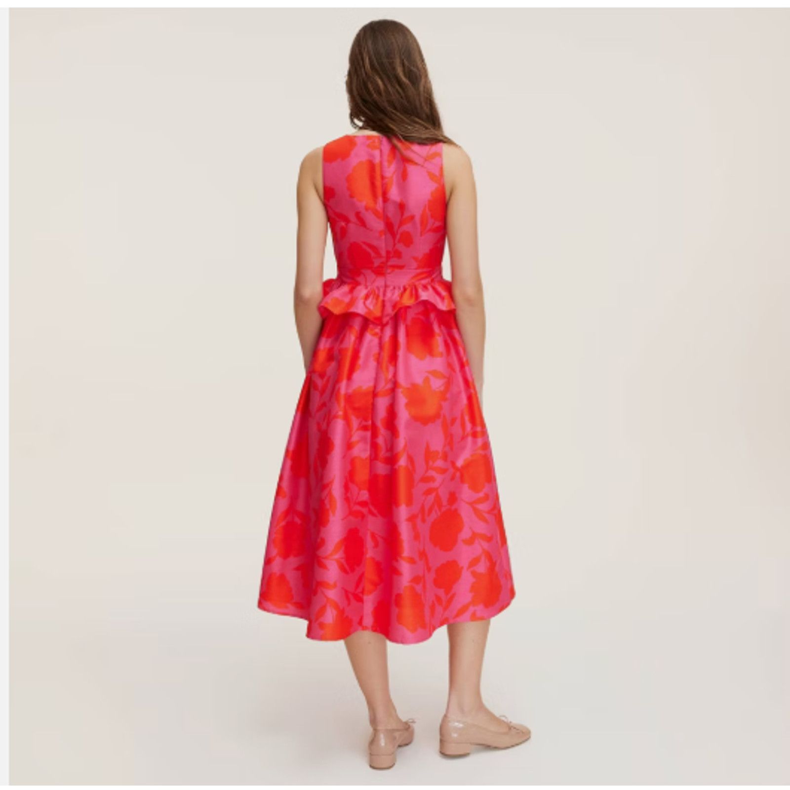 Kate Spade Kate Spade New York Women's Classic Rose Peplum Midi Dress 6 Size M / US 6-8 / IT 42-44 - 3 Thumbnail