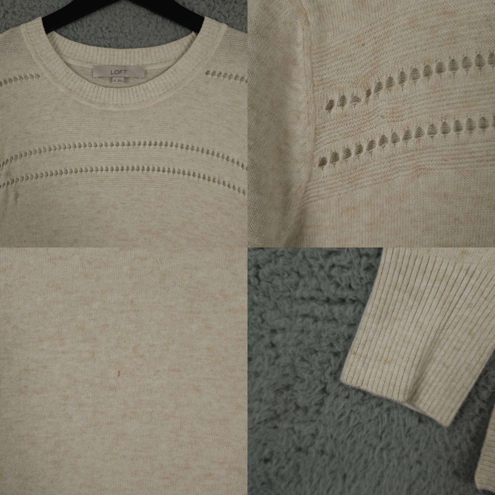 Loft LOFT Ann Taylor Tunic Sweater Women XL Heather Beige Wool Blend Lightweight Knit Shirt Size XL / US 12-14 / IT 48-50 - 8 Thumbnail