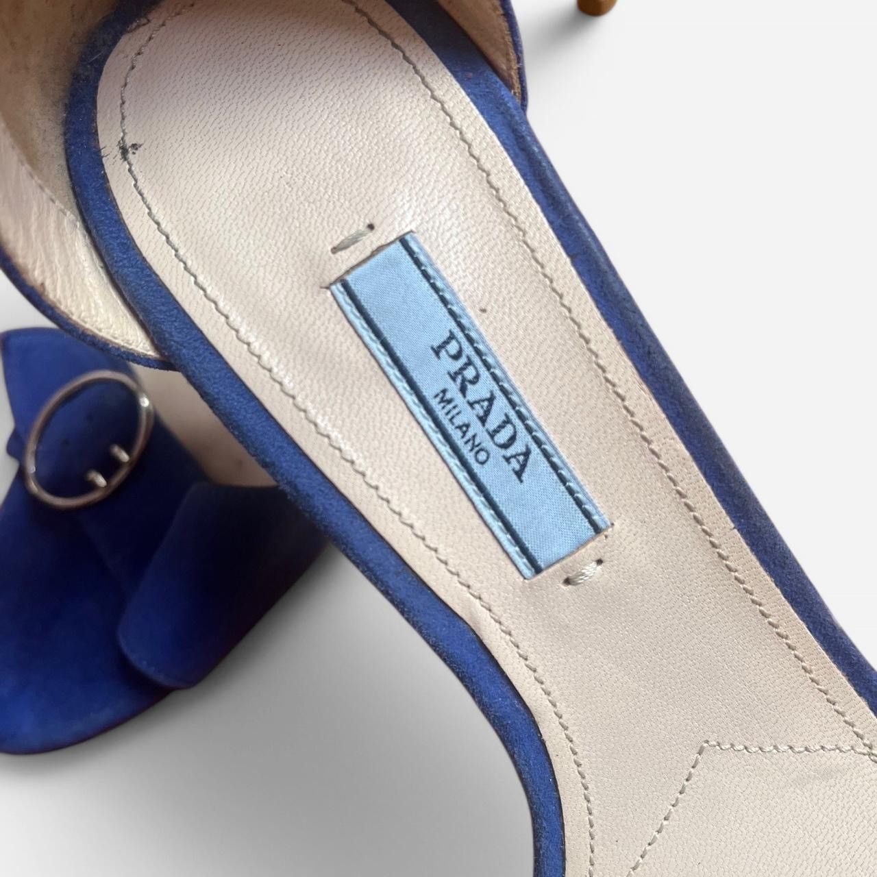 Prada × Vintage Vintage Prada Blue Suede Buckle Strap Heels Size US 8.5 / IT 38.5 - 2 Thumbnail